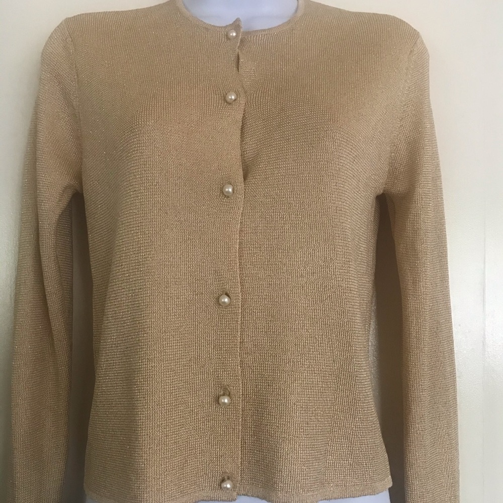 Ann Tjian for KENAR, gold sweater,size12 ,fits8-10